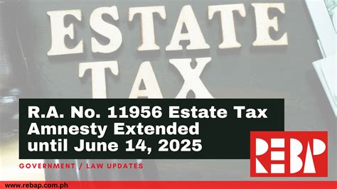 Extension of Estate Tax Amnesty pursuant to the amended Tax .